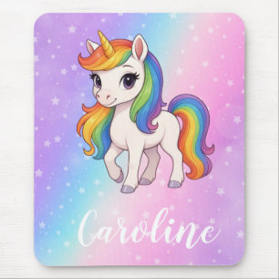 Magisches farbenfrohes Einhorn Mousepad