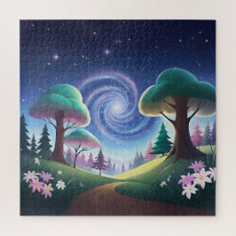 Magisches Forest Gateway: wirbelnde Galaxie