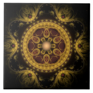 Magisches Fraktal-Märchenmuster Mandala Fliese