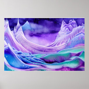 Magisches Frozen-Eismeer Digitales Kunstposter Poster