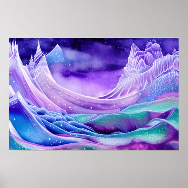 Magisches Frozen-Eismeer Digitales Kunstposter Poster (Vorne)
