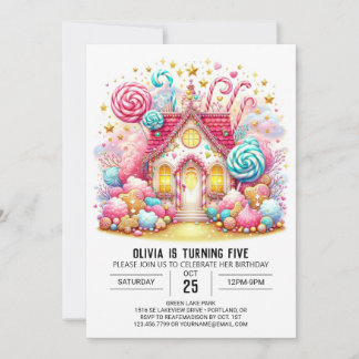 Magisches Glück Candyland Digital Geburtstag Einladung