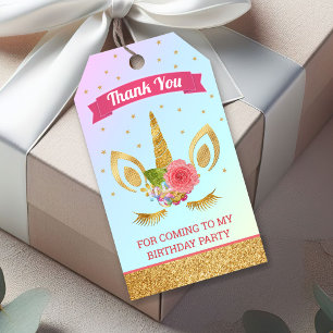 Magisches goldenes Glitter-Einhorn-Gesicht Geburts Geschenkanhänger