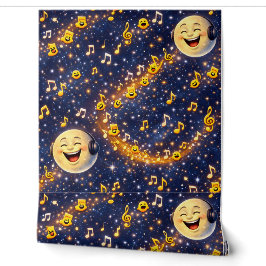 Magisches goldenes Mond- und Sternenmuster whimsic Tapete