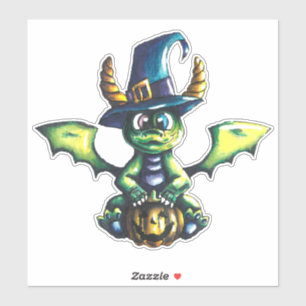 Magisches Halloween-Drachendesign Aufkleber
