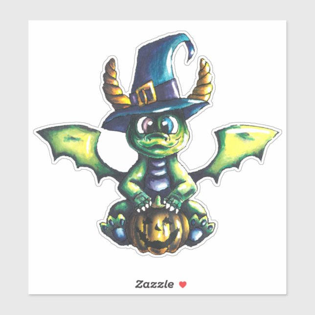 Magisches Halloween-Drachendesign Aufkleber (Blatt)