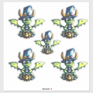 Magisches Halloween-Drachendesign Aufkleber