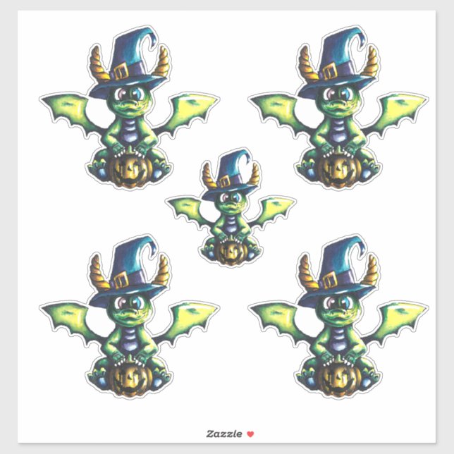 Magisches Halloween-Drachendesign Aufkleber (Blatt)
