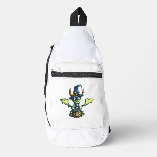 Magisches Halloween-Drachendesign Crossbody Bag (Vorderseite)