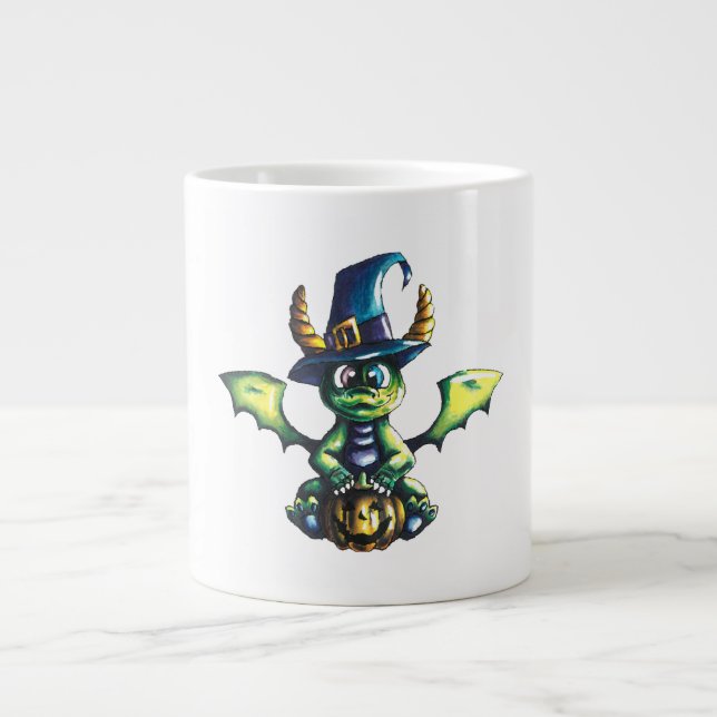 Magisches Halloween-Drachendesign Jumbo-Tasse (Vorderseite)