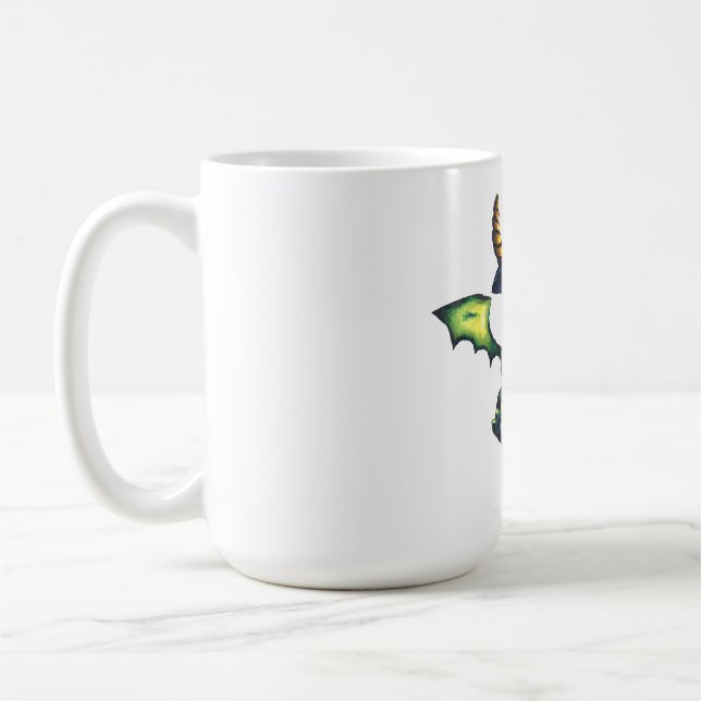 Magisches Halloween-Drachendesign Kaffeetasse (Links)