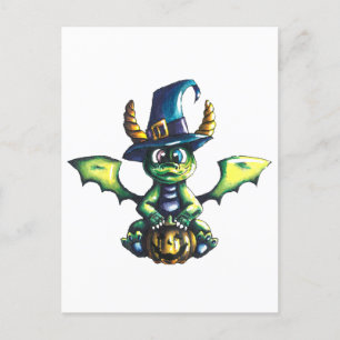 Magisches Halloween-Drachendesign Postkarte