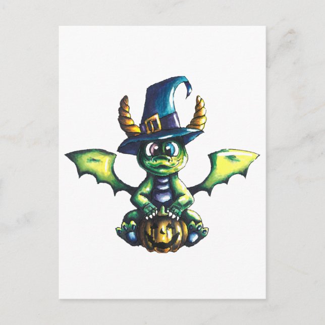 Magisches Halloween-Drachendesign Postkarte (Vorderseite)