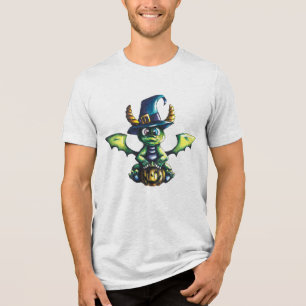 Magisches Halloween-Drachendesign Tri-Blend Shirt