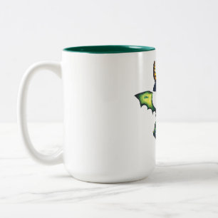 Magisches Halloween-Drachendesign Zweifarbige Tasse