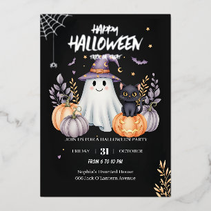 Magisches Halloween-Party Folieneinladung