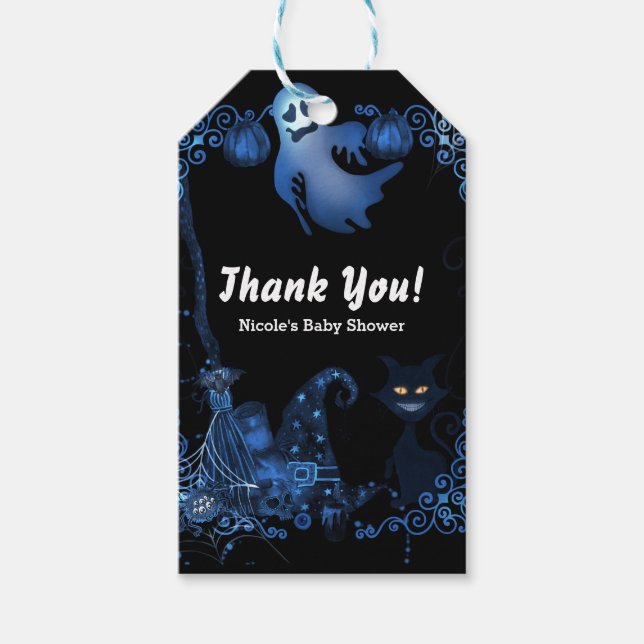 Magisches Halloween-Party Schwarze Katze Blendenle Geschenkanhänger (Vorderseite)