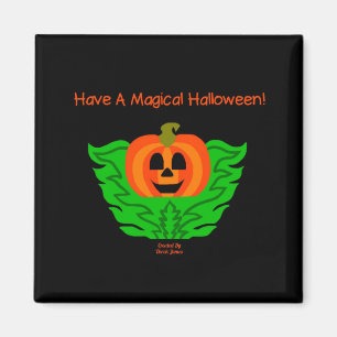 Magisches Halloween Pumpkin 2 Zoll Square Magnet