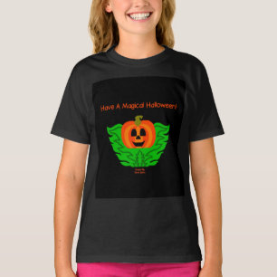 Magisches Halloween Pumpkin Girls Black T Shirt