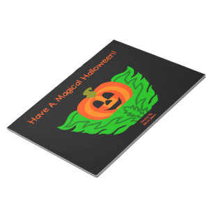 Magisches Halloween Pumpkin Notepad Notizblock