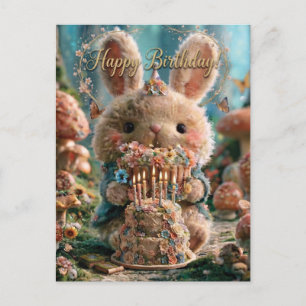 Magisches Happy Birthday Grußkarte mit einem Hasen Postkarte
