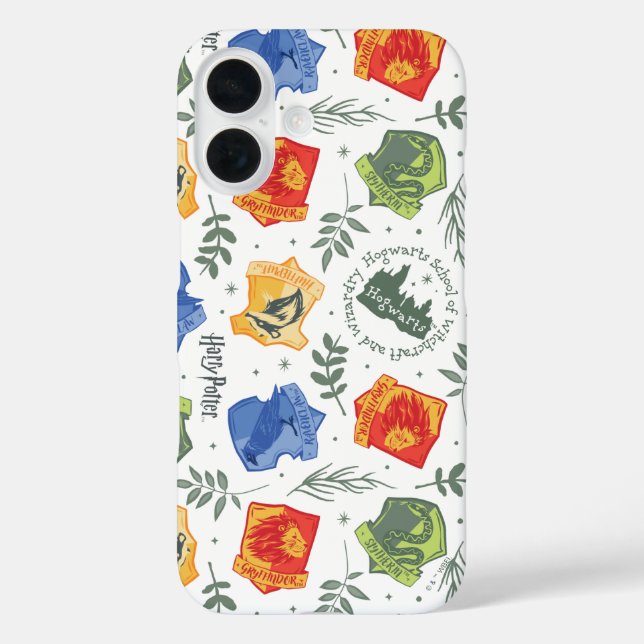Magisches Herbologie-HOGWARTS™-Häusermuster iPhone 16 Hülle (Rückseite)