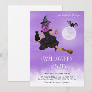 Magisches HexenHalloween-Party Einladung
