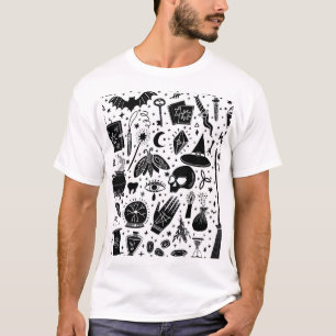 Magisches Hexenmuster: Vintager Hexenkunsthintergr T-Shirt