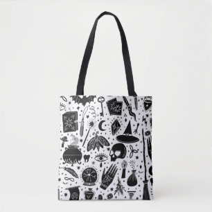 Magisches Hexenmuster: Vintager Hexenkunsthintergr Tasche