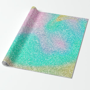 Magisches Irisierter Glitzer Holografisches Bild Geschenkpapier