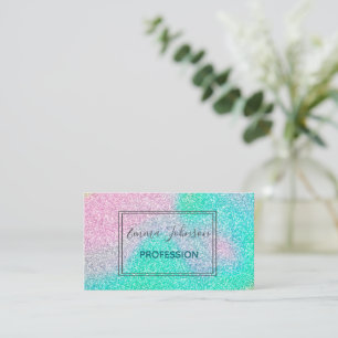Magisches Irisierter Glitzer Holografisches Bild Visitenkarte