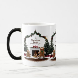 Magisches Kamin-Gingerbread-Paar Farb-Morphing Verwandlungstasse