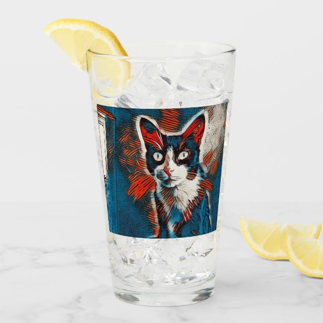 Magisches Katzen-Trommel-Glas Glas (Vorderseite Ice)