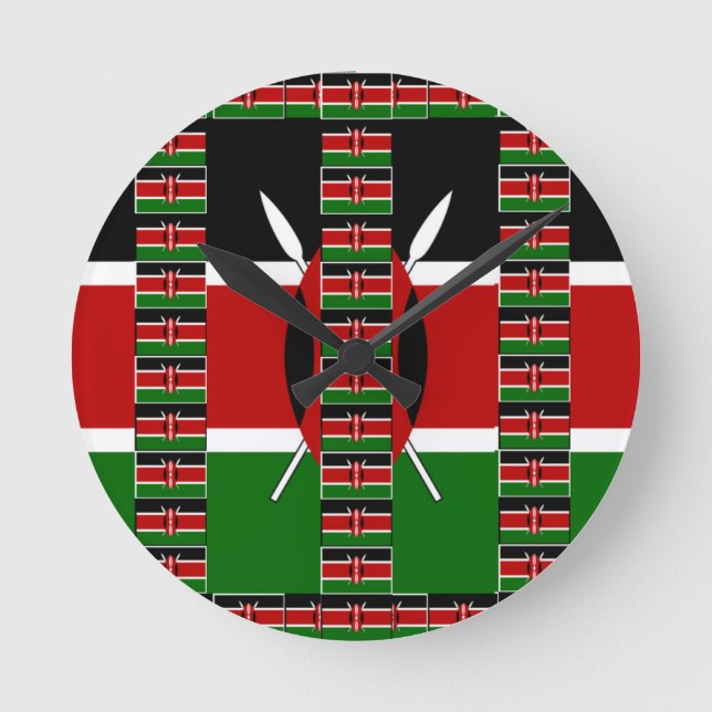 🇰 🇪 Magisches Kenia: Rahmen der Einheit und des  Runde Wanduhr (Vorderseite)
