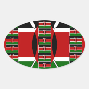 🇰🇪 Magisches Kenia: Rahmen der Einheit und des S Ovaler Aufkleber
