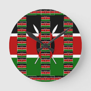 🇰🇪 Magisches Kenia: Rahmen der Einheit und des S Runde Wanduhr