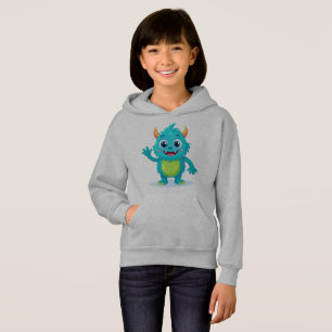 Magisches Kleines Blaues Monster Mädchen Hoodie - 