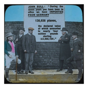 Magisches Laternenbild John Bull Arbeiterbewegung Fotodruck