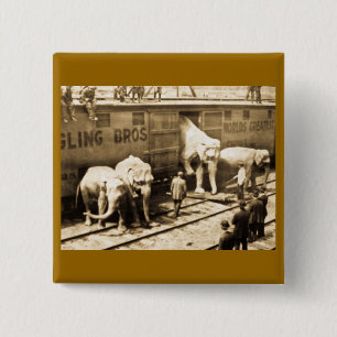 Magisches Laternenbild Ringling Bros Elefantenzug Button