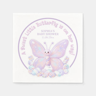 Magisches Lavendel-Lila-Schmetterling-Baby-Shower Serviette