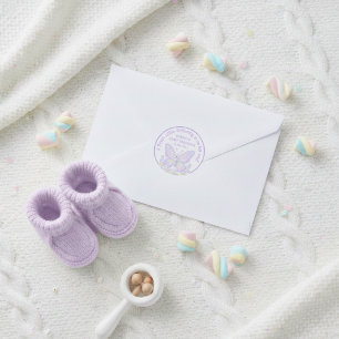 Magisches Lavendel-Lila-Schmetterlings-Baby-Baby-S Runder Aufkleber