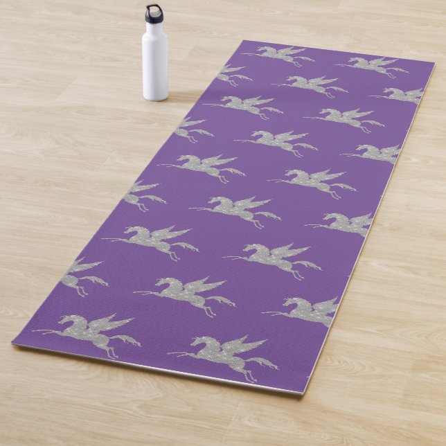 Magisches Lila Silver Unicorn Muster Yogamatte (Beispiel)