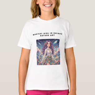 Magisches Mädchen im Galaxy-Nature-Art-T-Shirt T-Shirt