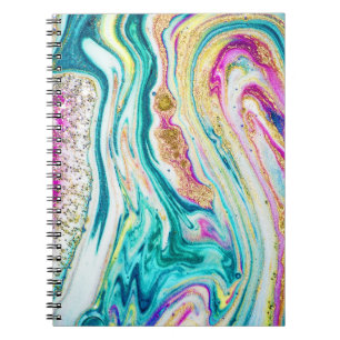 Magisches Marbling: Metallisches Paint Design. Notizblock