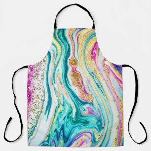 Magisches Marbling: Metallisches Paint Design. Schürze