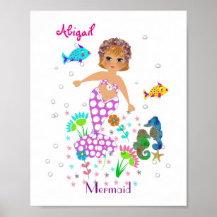 Magisches Meerjungfrau-Bild Personalisiert Poster