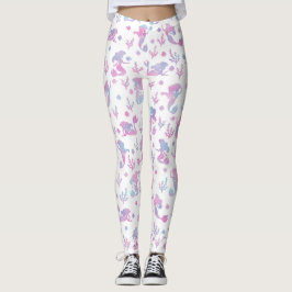Magisches Meerjungmuster auf Weiß Leggings