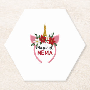 Magisches Mema-Einhorn-Shirt Weihnachts-Pyjama-Shi Untersetzer
