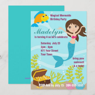 Magisches Mermaids Pool-Party Einladung