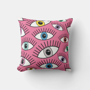 Magisches Muster mit bunten Augen. Mystischer Hint Kissen